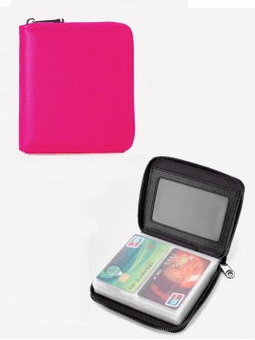 Faux Leather Solid Color Credit Card Wallet